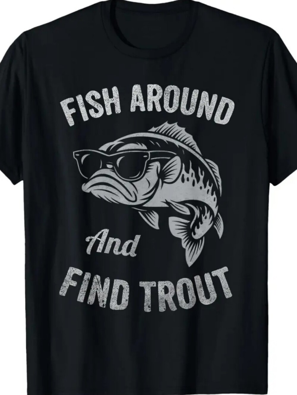Men's Black 'Fish Around And Find Trout' Graphic Tee Sz 3XL